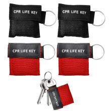 Daryunk 4 Pcs CPR Face Shields Keyring, Keychain Mask Disposable First Aid Kit, Face Shield with Check Valve for Accident Prevention Ventilator Mask