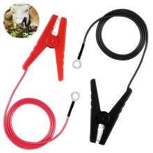 2PCS Electric Fence Wire Black Red Electric Fence Connectors Leads Solar Powered Electric Fence Battery Cables Long Lasting Electric Fence Leads with