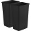 2x Large Workplace Black Plastic Waste Bins 60L 1