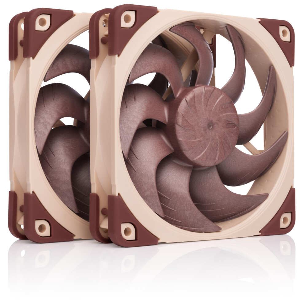 Noctua Nf-A12x25 G2 Pwm Sx2-Pp, Dual Fan Set For Push-Pull And Side-By-Side Applications (Brown) Brown 13598501