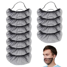 50 Pcs Disposable Beard Nets,Black Elastic Nylon Beards Covers,Comfortable And Breathable Protective Mesh Odourless Male Clean Hairs Networkfor Chefs