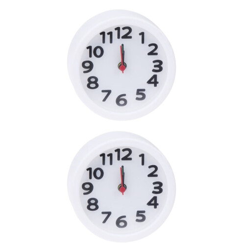 2-pack kinderwekkers met reservebatterij, klein, netstroom, wit