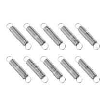 PATIKIL Extension Spring, 10pcs Wire Diameter 0.6mm, OD 6mm, Free Length 30mm 304 Stainless Steel Dual Hook Tension Springs for Lawn Tractor Home Rep
