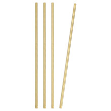 PATIKIL 4 Pcs Round Brass Rods, 6mm Dia. 26cm / 10.24 Inch Length H59 Brass Bar Solid Metal Rods for DIY Crafting Jewelry Plating Repairing Science C