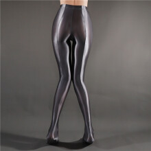 Magas derekú leggings nőknek, ultra vékony, áttetsző, fényes, táncos, jógára való, vékony nadrág, szürke