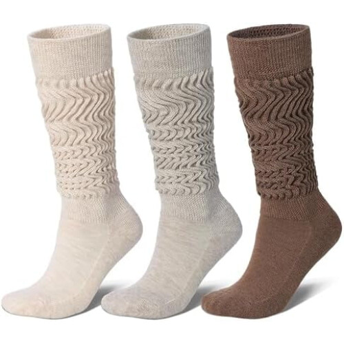 Γυναικείες κάλτσες από μαλλί Merino Slouch, μαλακές μέχρι το γόνατο, ζεστές, άνετες, με