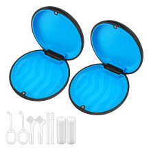 2PCS Retainer Cases, Magnetic Closure Orthodontic Retainer Box, Slim Aligner Case for Invisalign, Dental Retainer Box, Mouthguard Case with Removal T