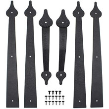 Ferragens decorativas de metal para portas de garagem, com parafusos, estilo casa de campo, dobradiças falsas, puxadores, portão de celeiro em aço