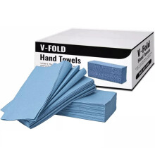 V Fold Interfold Paper Hand Towels Tissue Blue 1 Ply Z Fold Qty 4000