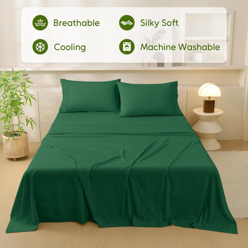 Bamboo Rayon Queen Sheet Set Chocolate Brown 16 Inch Deep 1