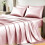 Satin Full Size Sheet Set Dirty Pink 6-Piece 1