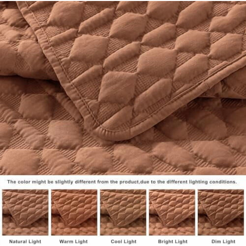 Burnt Orange Geometric Quilt Set Queen 2
