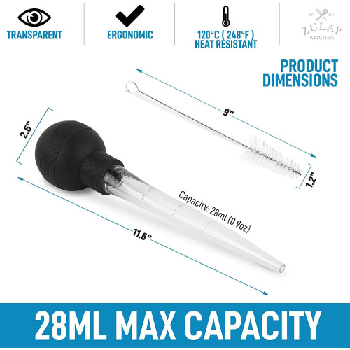 Truthahnspritze mit Reinigungsbürste 28 ml 2