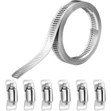 hannger Hose Clips Set, 2.5M DIY Large Hose Clamp Worm Drive Hose Clamps Adjustable Jubilee Clips Assorted with Screw Clamp 6 Pcs for Radiator | Auto