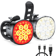 Mohard Bike Lights, [8+12 Modes & USB Rechargeable] Ultra Bright LED Bike Lights Front and Back for Night Riding, IP65 Waterproof, Warning Lights Bic