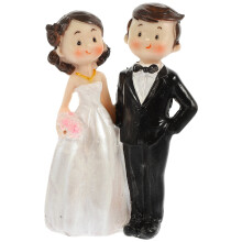 Topo de Bolo de Casamento em Resina com Casal de Noivos - Decoração para Cupcakes