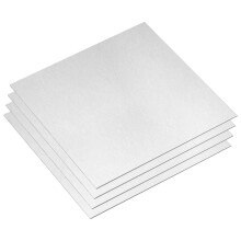 sourcing map 4Pcs 6061 Aluminum Sheet, 150mm x 150mm Rectangle Aluminum Plate 0.8mm Thick Flat Metal Stock for Industry Welding Crafting