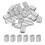sourcing map 1/8" 3mm Aluminum Crimping Loop Sleeve Double Ferrule for Wire Rope Cable Line End, Silver 25pcs 1