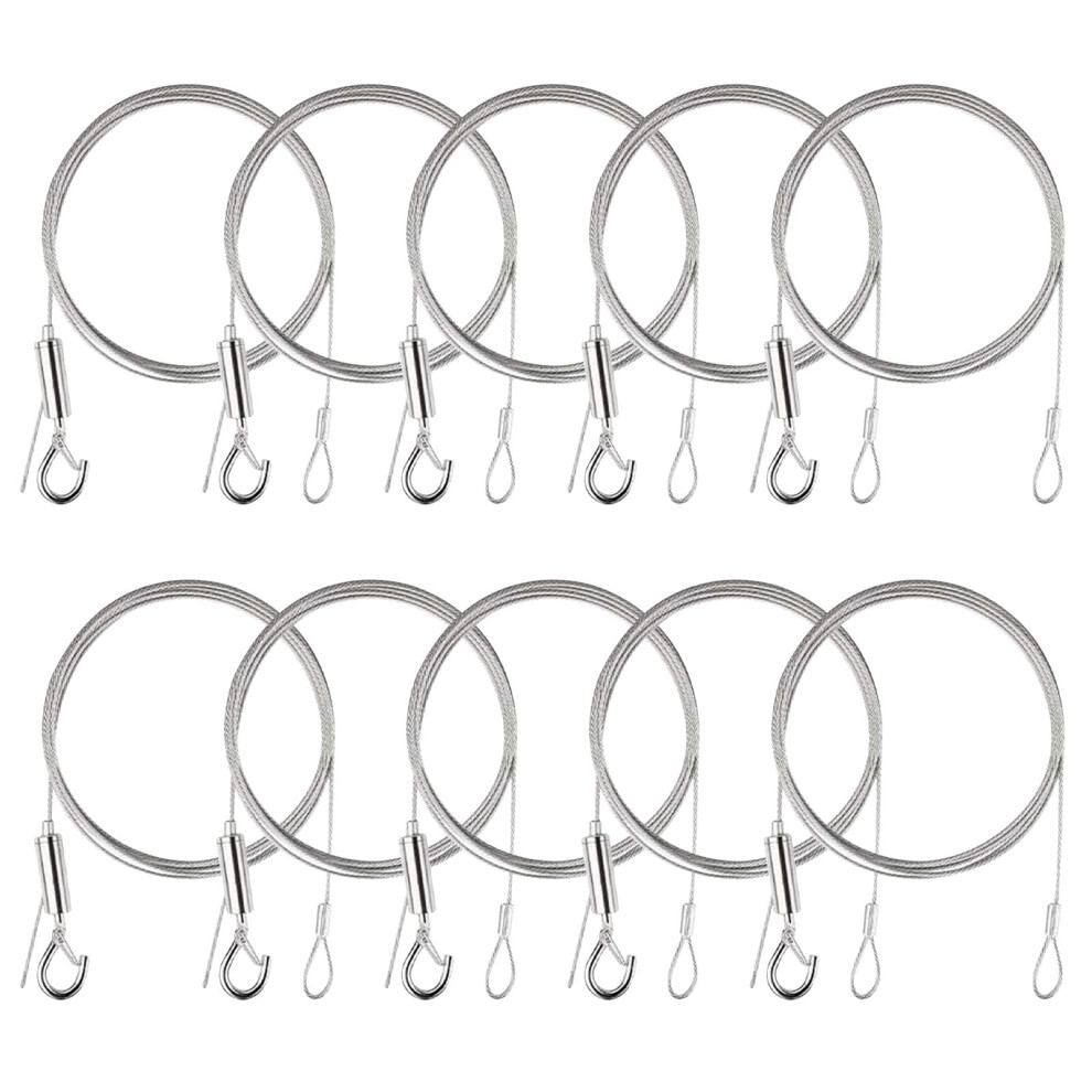 Hwtcjx 10 Pcs Picture Hanging Wire Rope, Picture Hanging Chain, Mirror Chain, Stainless Steel Wire Rope, Cable Suspension Kit, Hold Up To 20Kg, For L 63000467