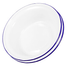 Set di 2 ciotole in smalto, ciotole rotonde bianche in stile retrò per zuppa, ideali per cucina, sala da pranzo e uso quotidiano.