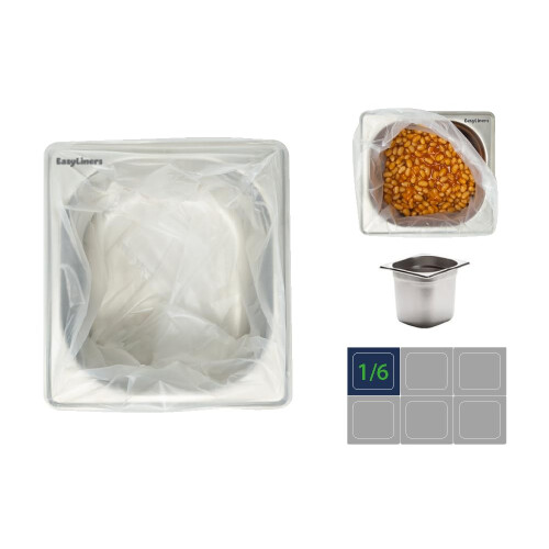 Easy Liners 1/6 Bain Marie Liners - 100 Pack