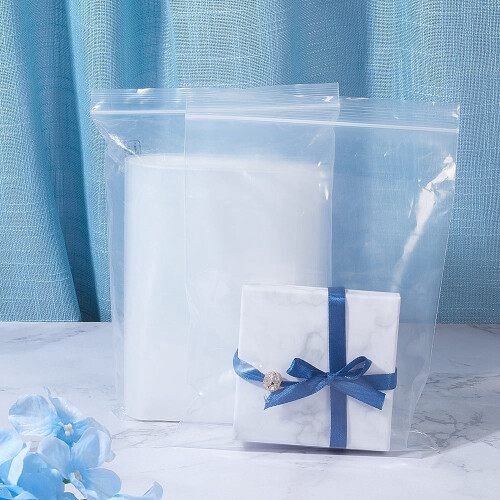 Sacos plásticos transparentes com fecho zip, 6,3 x 8,7 polegadas, 3 milímetros (pacote com 50), para armazenamento de alimentos e artesanato. 2