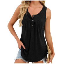 Casual dames tanktop, effen, ronde hals, mouwloze camisole van zachte, elastische stof, comfortabel voor de zomer, thuis of dagelijks gebruik.