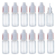 OHEETU 50 Pcs 10ml Clear Plastic Squeezable Dropper Bottles Empty Refillable Eye Liquid Dropping Refueling Vials Sample Packing Storage Holder Contai