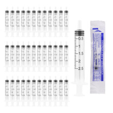 Pet Feeding Syringe Sterile Package - 36Pcs 2ML Plastic Colostrum Syringe with Sealing Cap, No Needle Plastic Feeding Syringes for Liquid Measuring T