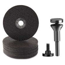 15Pcs 3 inch Cut Off Wheels with 1/4 in Mounting Mandrel Kit for Die Grinder, Metal Cutting Discs for Rotary Tool Drill Attachment Cutter Die Grinder