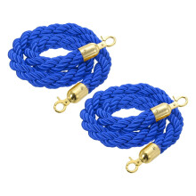 sourcing map Twisted Stanchion Rope 5 Ft/1.5 M, Barrier Rope Twisted Post Ropes with Snap Hooks for Posts Stands Queue Divider Crowd Control, Blue Go
