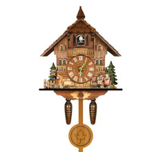 Vintage Black Forest Cuckoo Clock HandCarved Wooden Design with Hourly Sound for Living Room