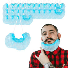 Tabanzhe Beard Nets-100PCS Protective Beard Covers Comfortable Food Service Beard Net Face Hair Nets for Men Catering Kitchen Restaurant Laboratory F