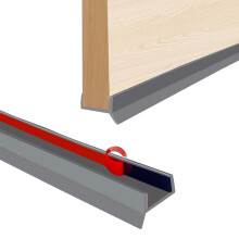 Skirting Board Kitchen Profile Seal, High Elasticity Silicone Rubber for 15mm-17mm Wood Thickness Sealing Profile, Strong Waterproof Dustproof (Grey,