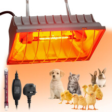 Heat Lamp for Chicks, 175W Brooder Heater with High/Low Switch, Infrared Heat Lamp with Adjustable Hanging Height for Poultry, Reptiles, Pets