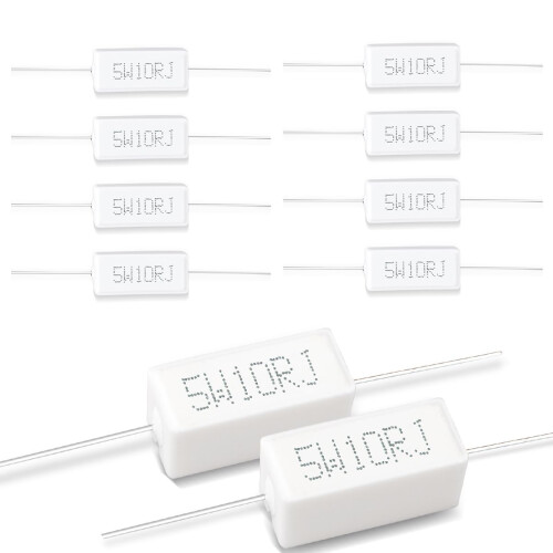 Innfeeltech 10 Pcs 5W 5% Tolerance 10 ohm Ceramic Cement Resistor For DIY Project and Experiments