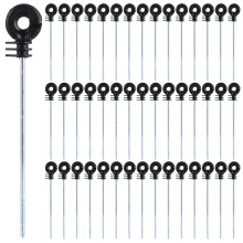 50 Pcs Electric Fence Insulators, Electric Fencing Ring Insulators Screw In Long Screw Type Wire Mesh Ring Insulator, Electric Meadow Fence Post Acce