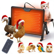 Chicken Brooder Heater,180W Chick Brooder Heating Plate with Remote Control Chick Warmer Heater with Led Light& Angle Perfect Chicken Coop Accessorie