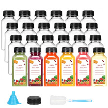 250 ml Plastic Juice Bottles 24 Pack Empty Plastic Water Bottles with Caps, Bulk Sell Reusable Clear Beverage Containers for Drinking, Juicing, Smoot
