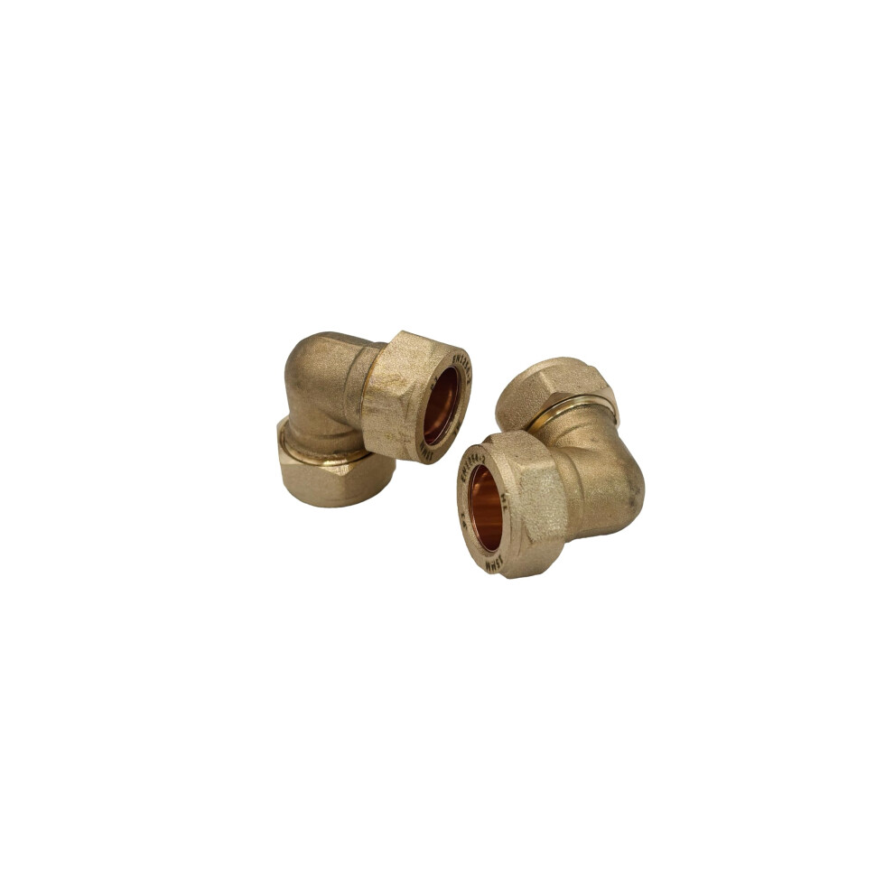 Plumbez 15Mm Compact Compression Elbow Fittings Â Brass 90 Plumbing Bend For Copper & Plastic Pipe | Leak Proof Compression Joints For Water, Gas & 34690772