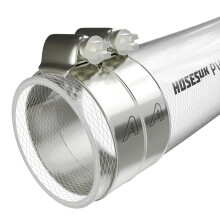 13mm (1/2") Clear Braided PVC Flexible Tubing Food Grade Pipe Reinforced Vinyl Water Hose + Clips 2 Metre (6.6 ft)