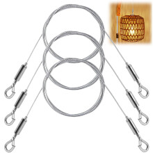 3 Pcs Adjustable Picture Hanging Wire, 2 m*1.5 mm Stainless Steel Heavy Duty Picture Wire, Hold Up to 30 KG, for Photo Frames Mirror Artwork Wall Dec