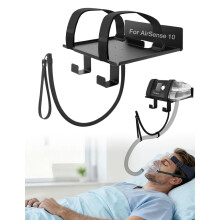 Wall Mount for CPAP Machine Compatible with ResMed AirSense 10 Lightweight Aluminum Design with Anti Slip Straps and Hose Management Hook Bedside Org