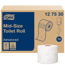 Tork D8225 Advanced Compact Auto Shift Toilet Paper Roll, 100m, White, Pack of 2