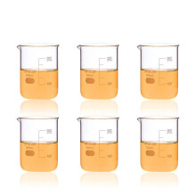 ULAB Scientific Glass Beaker Set, Vol. 300ml, 3.3 Borosilicate Griffin Low Form with Printed Graduation, Pack of 6, UBG1023
