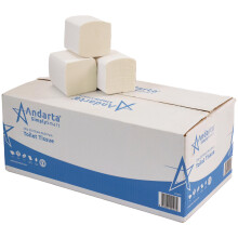 Andarta - Premium 2Ply Bulk Pack Toilet Tissue - Pack of 36 (9000 Sheets) - Strong and Durable White Toilet Paper - Perfect for Bathroom and Office U