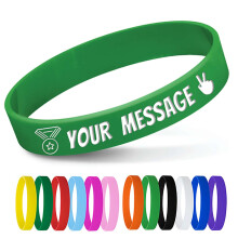 5DDIAMOND Personalized Silicone Wristbands Bulk with Text Message Custom Rubber Bracelets Customized Rubber Band Bracelets (Green)