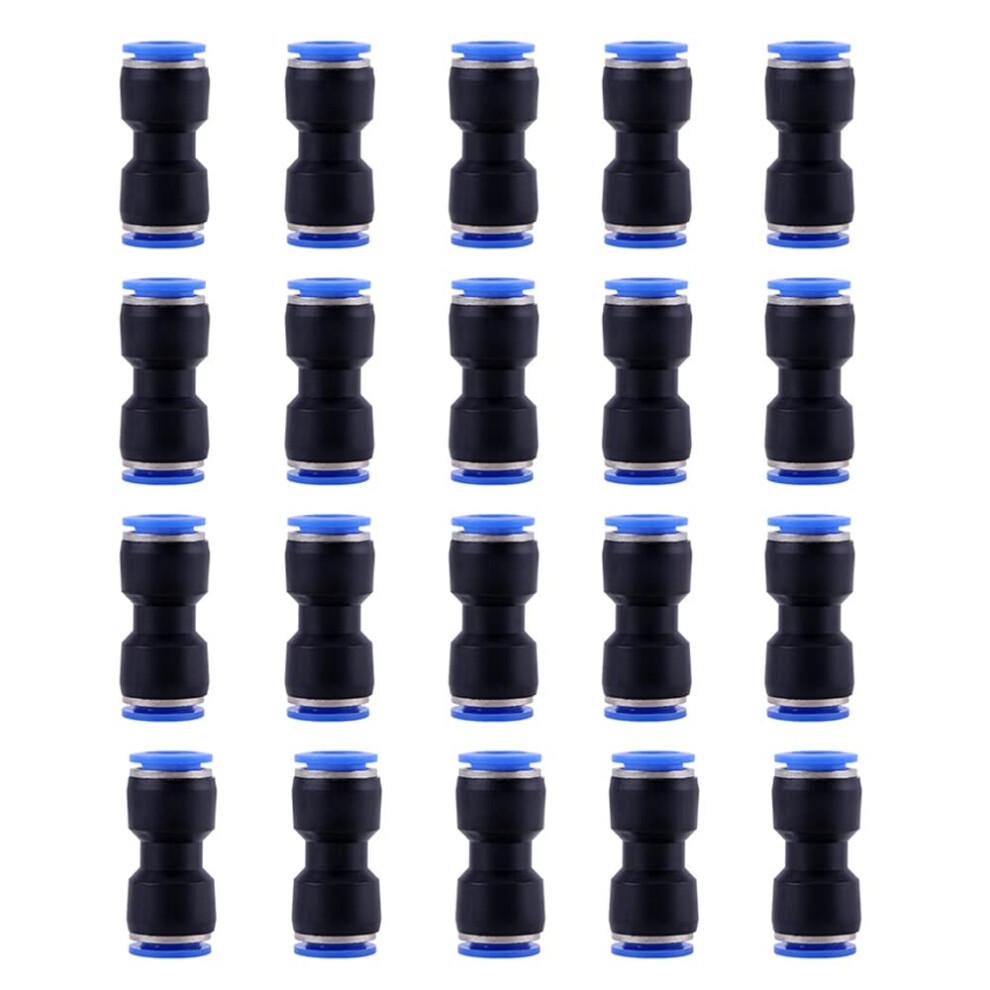 10Mm Straight Pneumatic Fittings, 20 Pcs Air Line Fittings Connector, Plastic Push Quick Connect Couplings, Air Tool Accessories For Pipe Tube 90819230