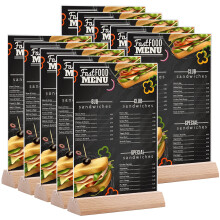 Srvnpioy A5 Acrylic Sign Holder Table Stands 10 Pack, A5 Wooden Menu Holders for Tables, Plastic A5 Display Stand Up Table Talkers for Restaurants, H