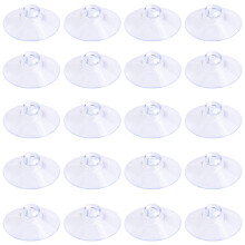 Pawfly 20 Pack Clear Suction Cups 3 cm PVC Plastic Sucker Without Hooks for Home Decoration and Organization